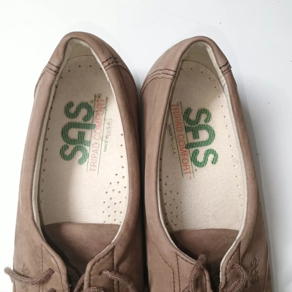 SAS Tripad Comfort Tan Tie Suede Walking Shoes Size 7.5 S Slim - Picture 8 of 9